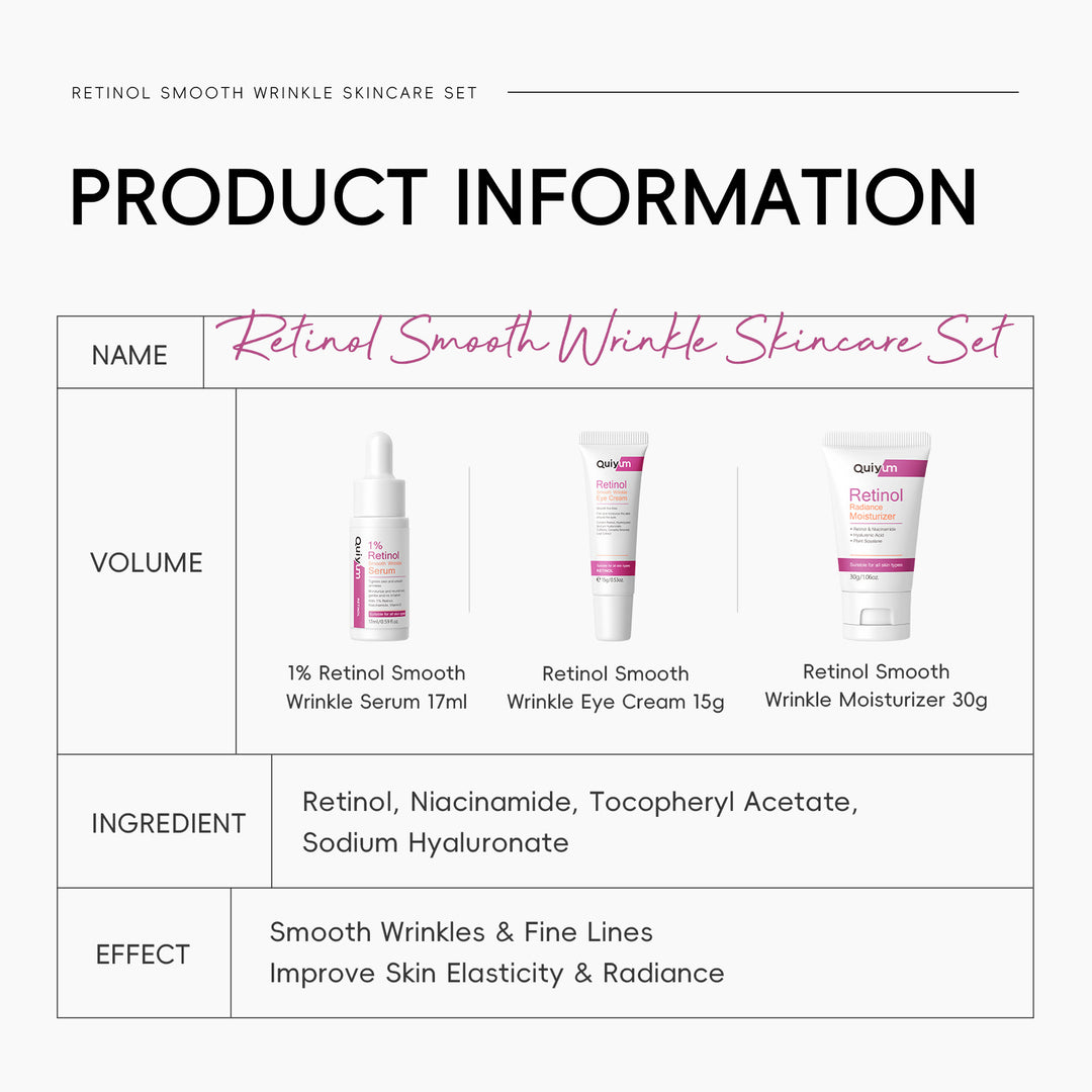 Quiyum Retinol Smooth Wrinkle Skincare Set
