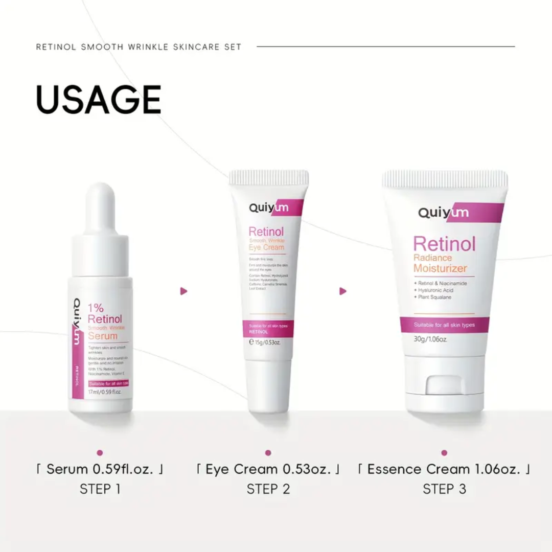 Quiyum Retinol Smooth Wrinkle Skincare Set