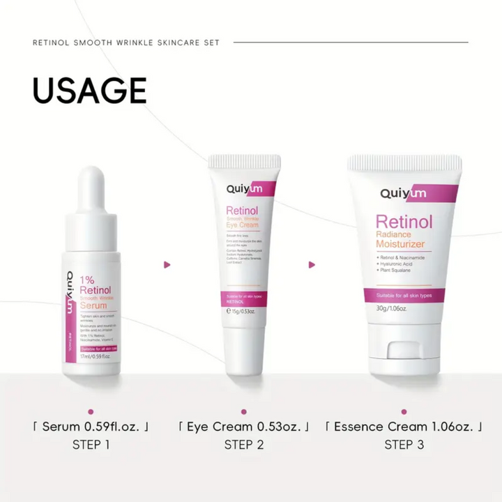 Quiyum Retinol Smooth Wrinkle Skincare Set